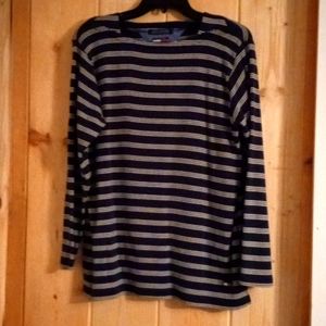 Tommy Hilfiger Blue and White Striped Sweater.